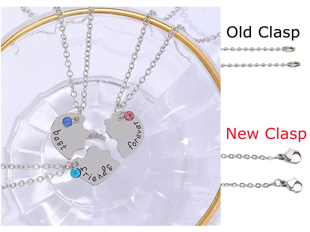 ShiQiao Special BFF Necklace Set for 3 Girls - Best Friend Birthday Gifts for Women - Matching Friendship Jewelry (3 Pieces) - Perfect for Sisterhood, Graduation, and Special Occasions