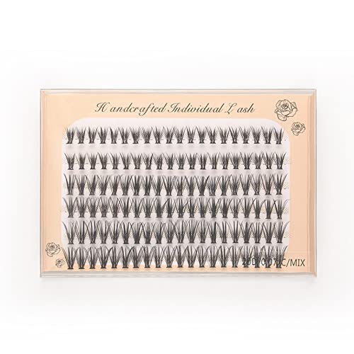 BlueSmurfs 20D Volume DIY Cluster Eyelashes - 120 Pcs Natural Faux Mink False Lashes (8-12mm Mix, 0.07 C Curl) for Everyday Glam & Special Occasions
