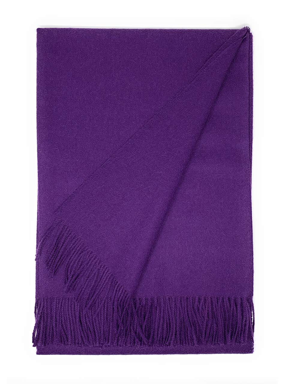 Premium 100% Baby Alpaca Wool Throw Blanket - Hypoallergenic, All-Natural & Soft - 51x71 Inches (Sugar Plum) - Cozy Home Decor, Perfect for Sofa, Bed & Travel Accessories