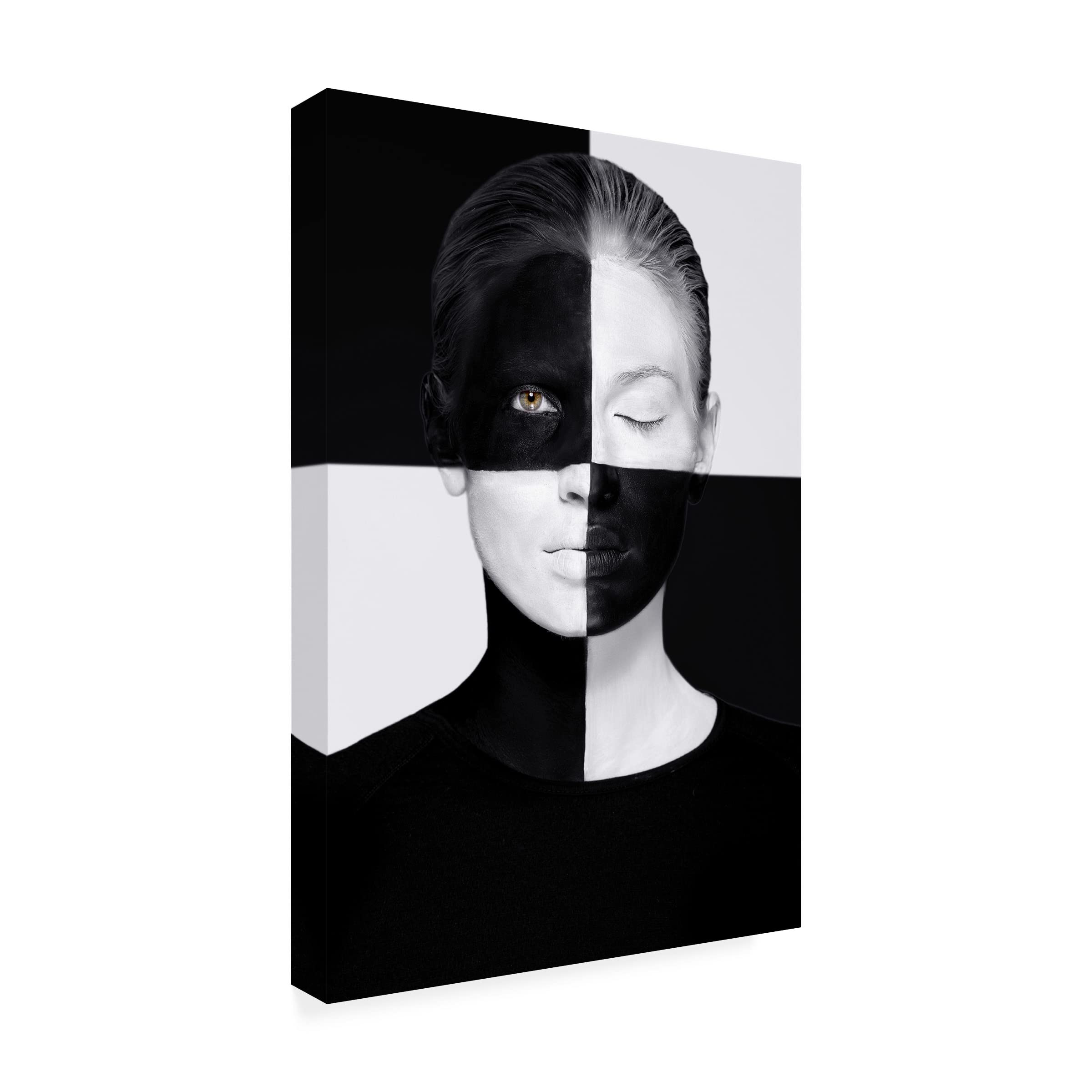 Trademark Fine Art 'Squared' Canvas Art by Tanja Ghirardini - Modern Abstract Wall Decor for Living Room, Bedroom & Office