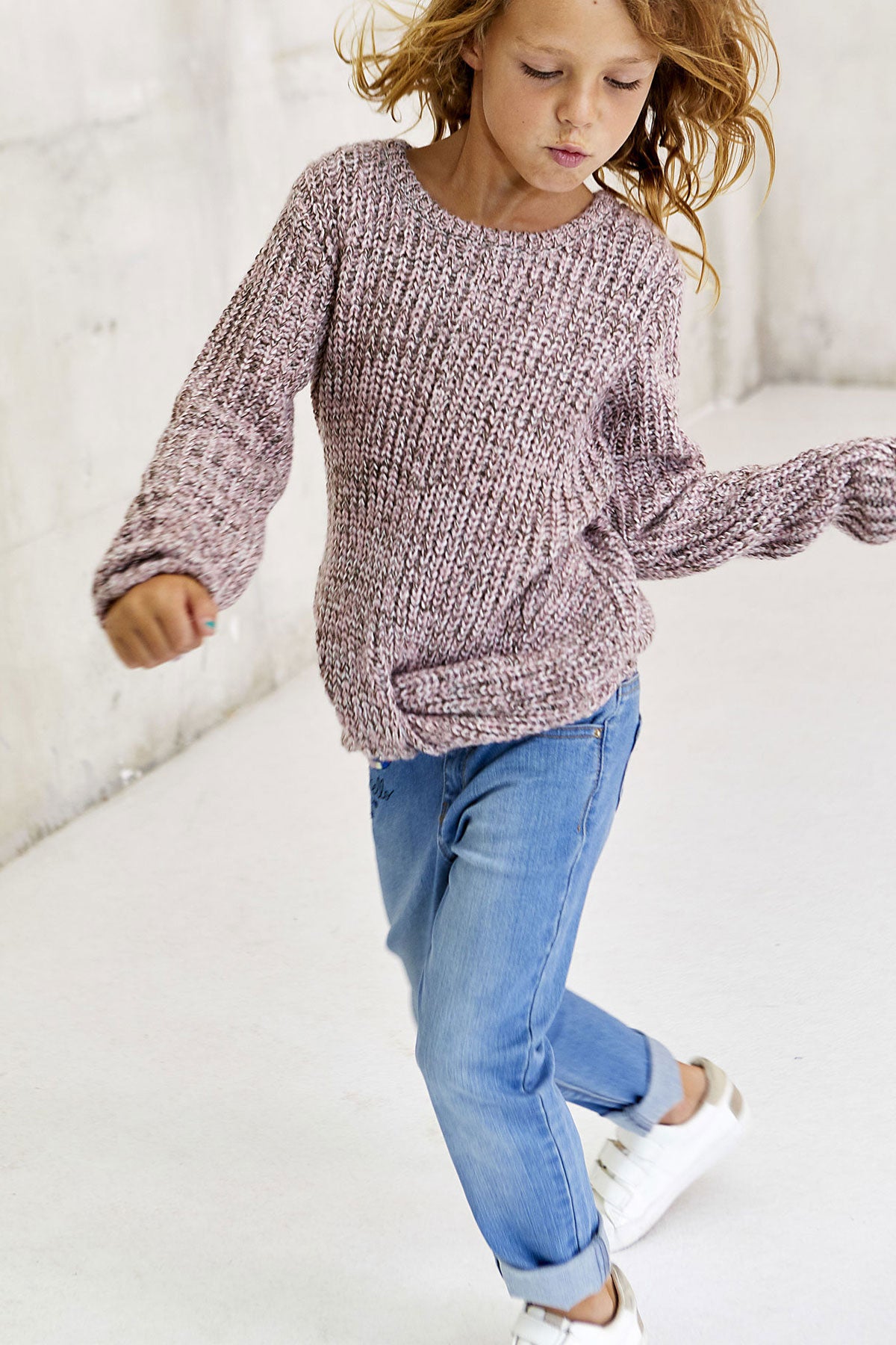 IKKS Girls Pink Sparkly Sweater for Kids - Soft & Stylish Knitwear for School, Parties & Holiday Outfits