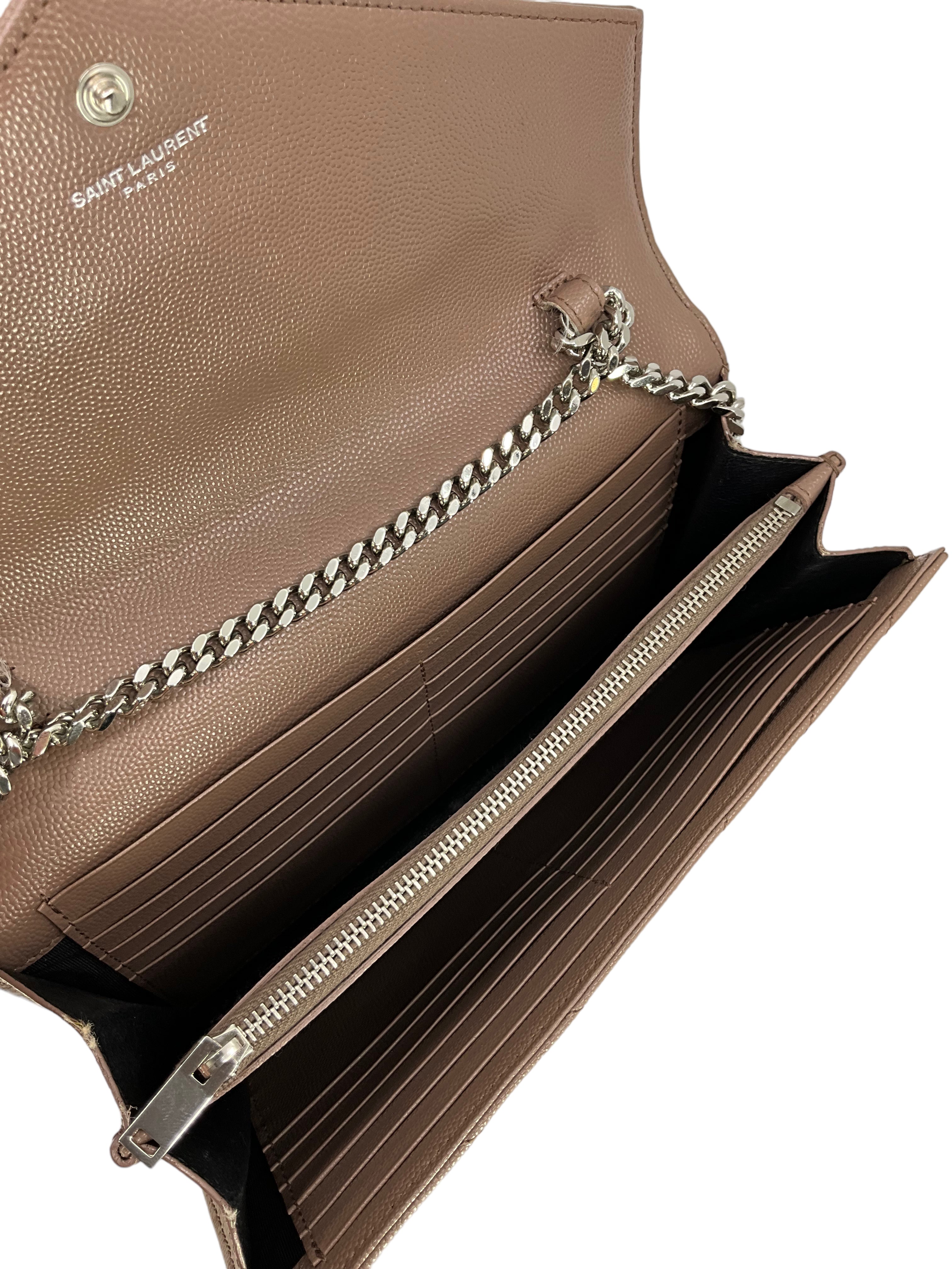 SAINT LAURENT Cassandre Matelasse Envelope Chain Wallet - Luxury Crossbody Bag for Women | Perfect for Evening Parties, Date Nights & Travel Accessories