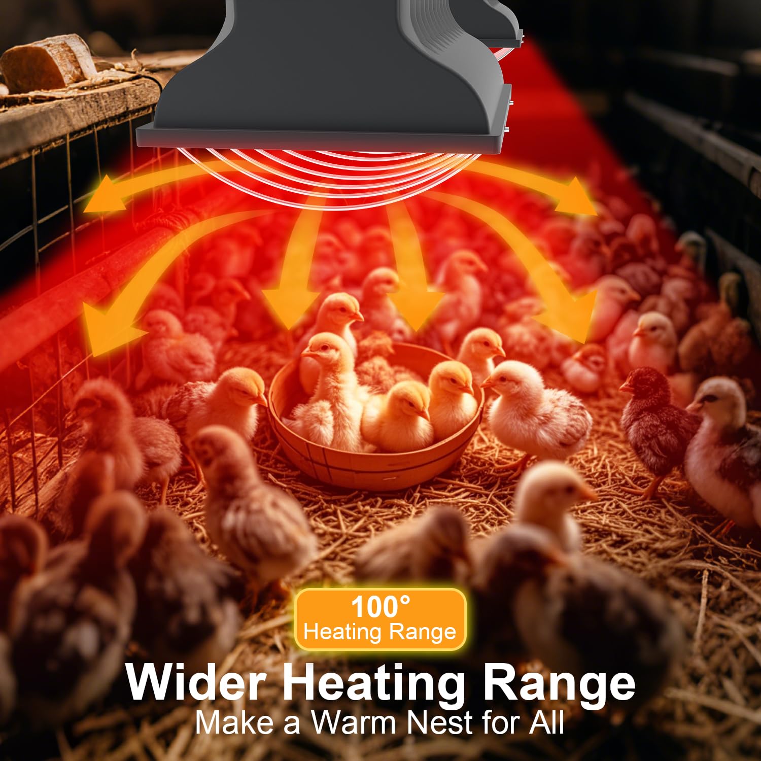 UTFEEDY 250W Aluminum Chicken Coop Heater - Adjustable Temperature Brooder Warmer for Chicks, Ducklings & Small Pets | 8ft Iron Chain | Safe Heating Plate for Amphibians, Livestock & Poultry | Perfect for Winter Care & Indoor/Outdoor Use