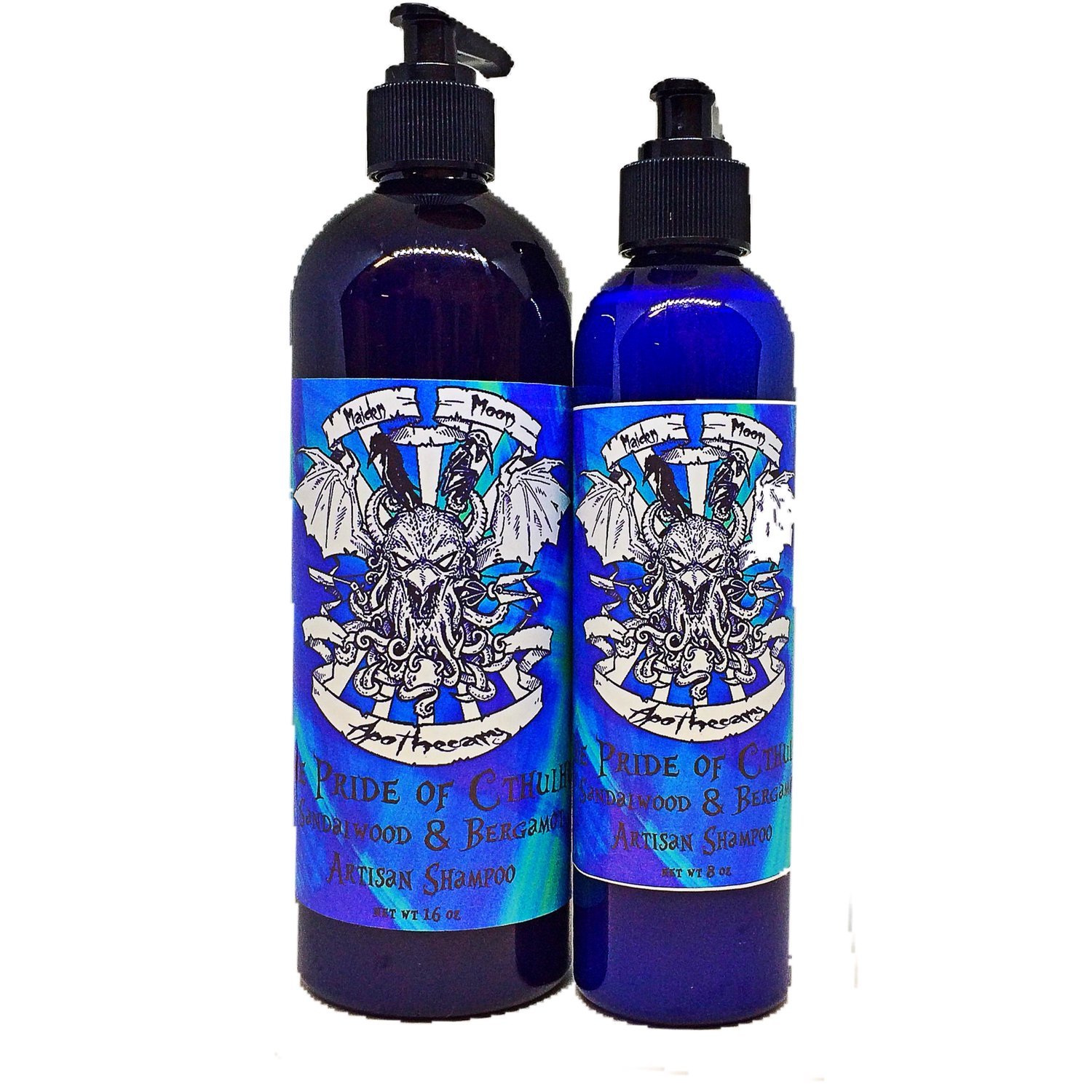 Cthulhu Pride Natural Shampoo - 8 oz Pump Bottle for Dry & Damaged Hair - Vegan & Sulfate-Free Hair Care for Men & Women - Perfect for Daily Use & Scalp Hydration