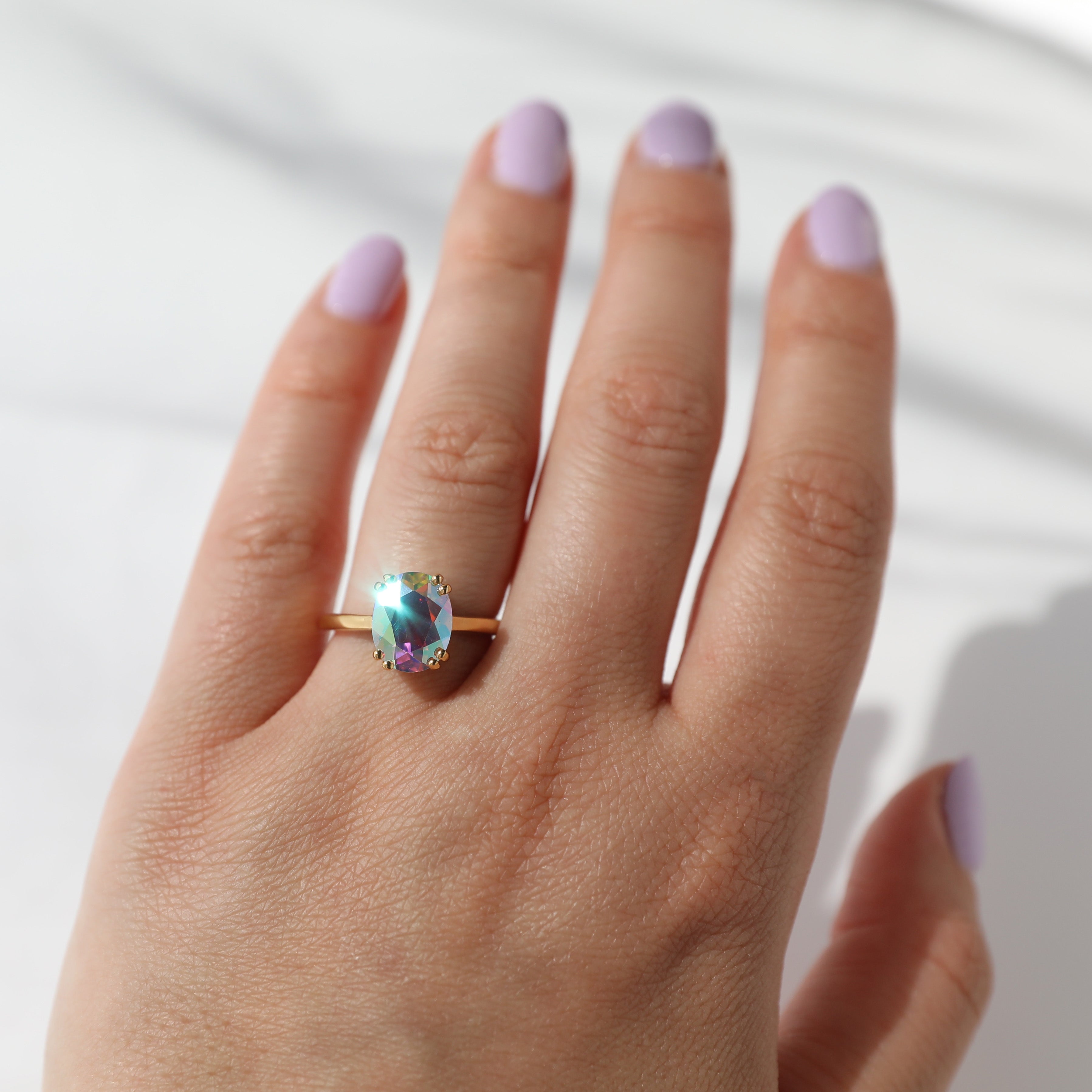 Stunning Mystic Topaz Ring for Women – Elegant & Unique Gemstone Jewelry – Perfect for Weddings, Anniversaries & Special Occasions