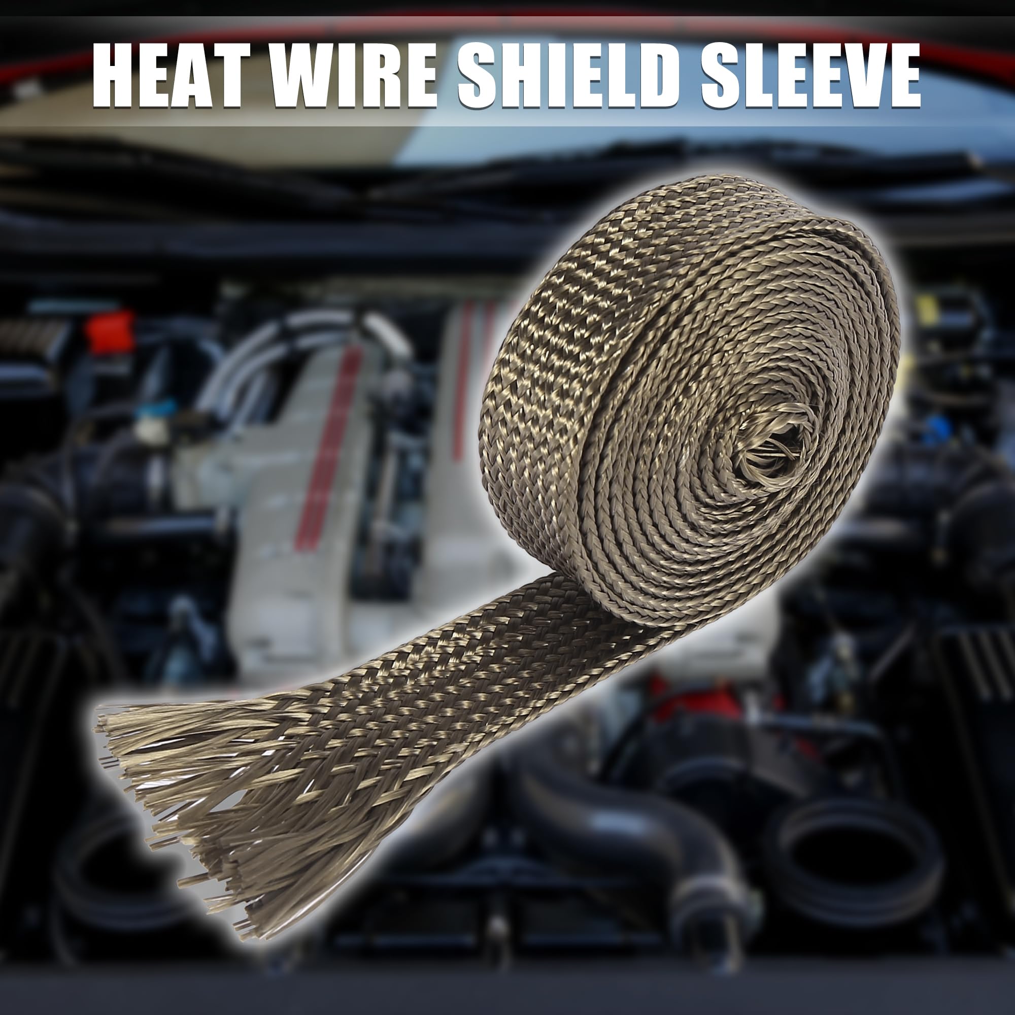 X AUTOHAUX 3.2ft Fiberglass Heat Shield Sleeve - 15mm (3/5