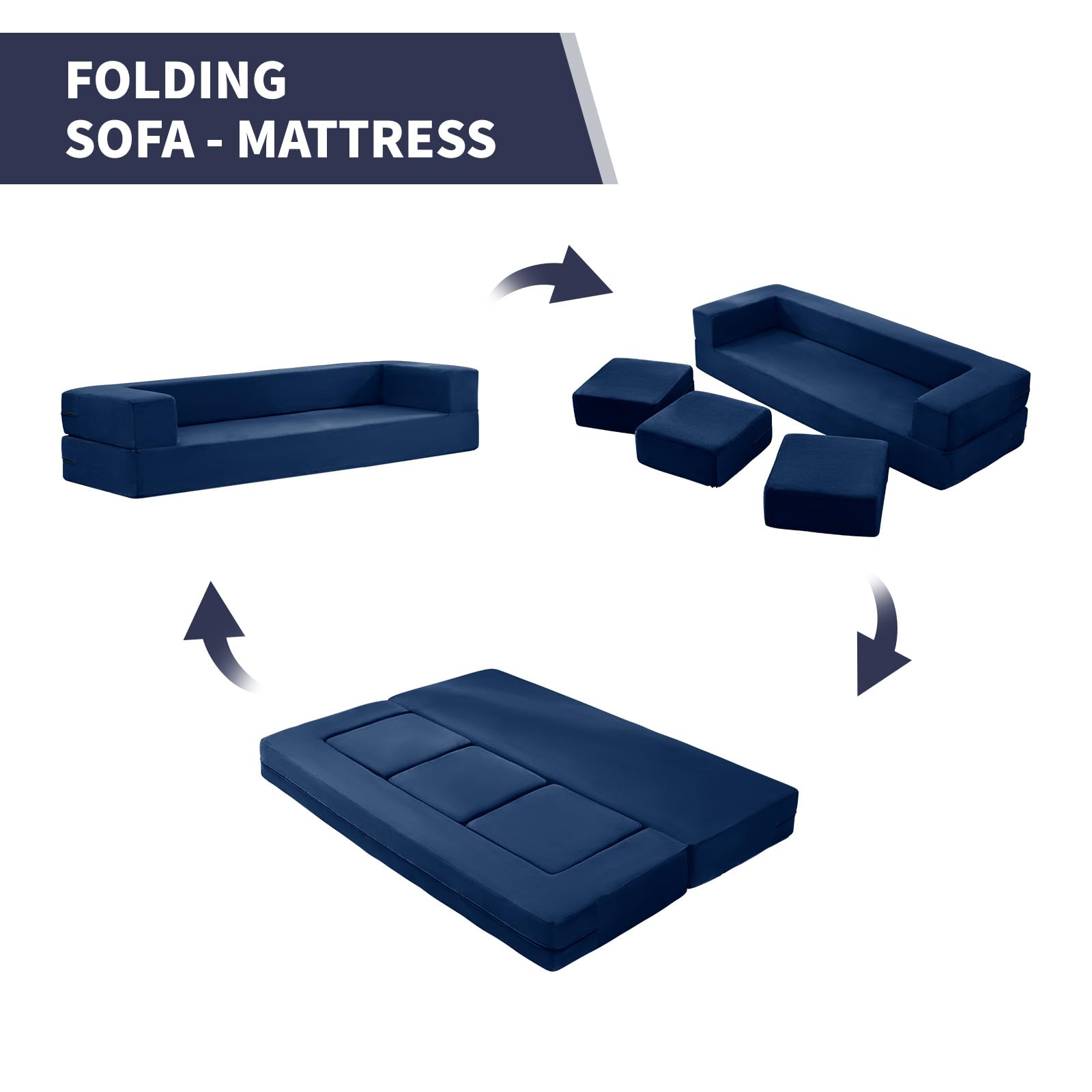 iJuicy Convertible Floor Sofa Bed - 9.8