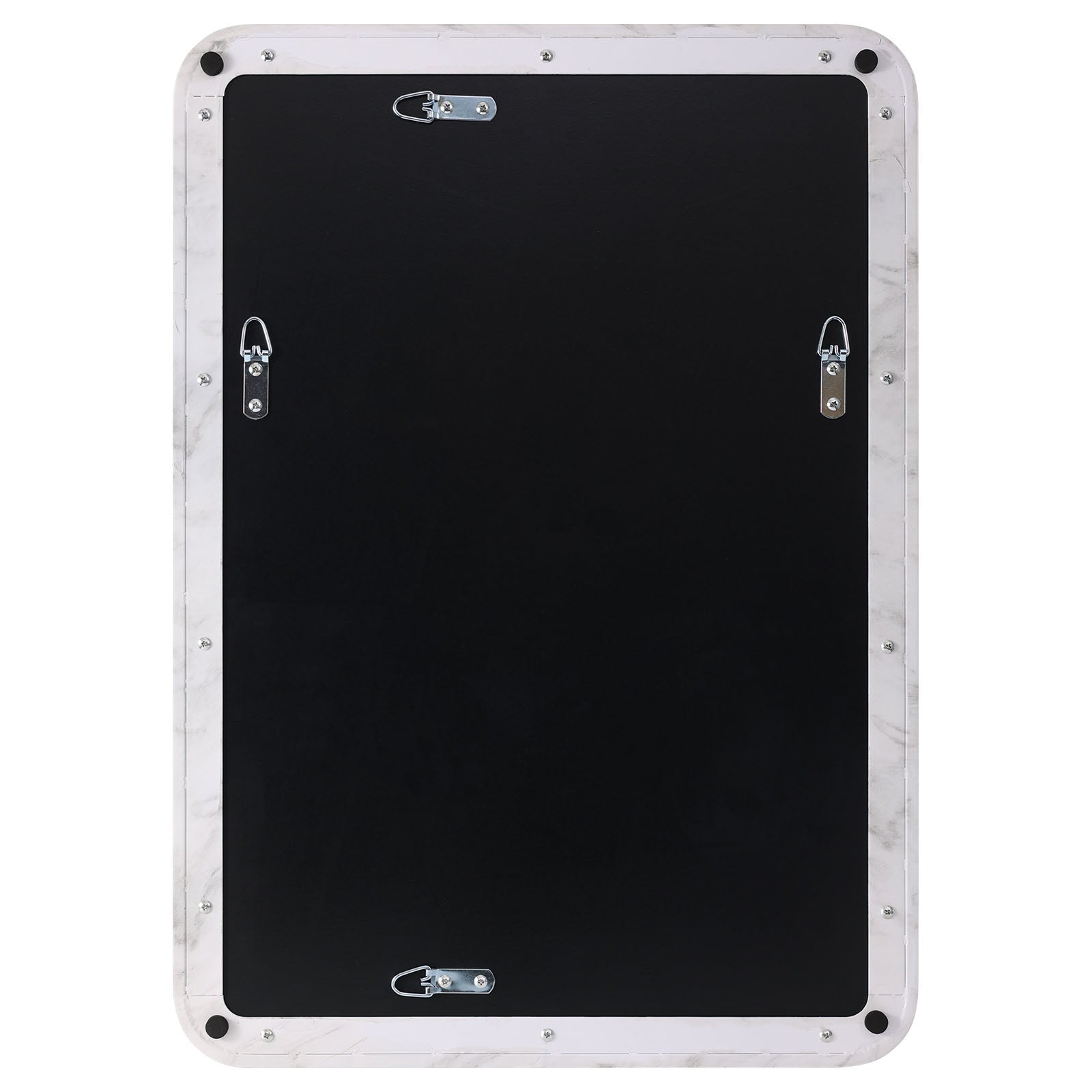 Modern Rectangle Wall Mirror with Marble Frame - Elegant Bathroom Vanity Mirror for Home Decor, Makeup & Dressing Room
