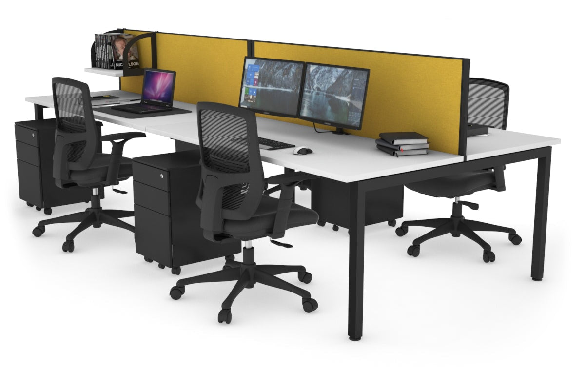 Quadro Square Legs 4-Person Office Workstation Desk - 1800mm x 700mm (71