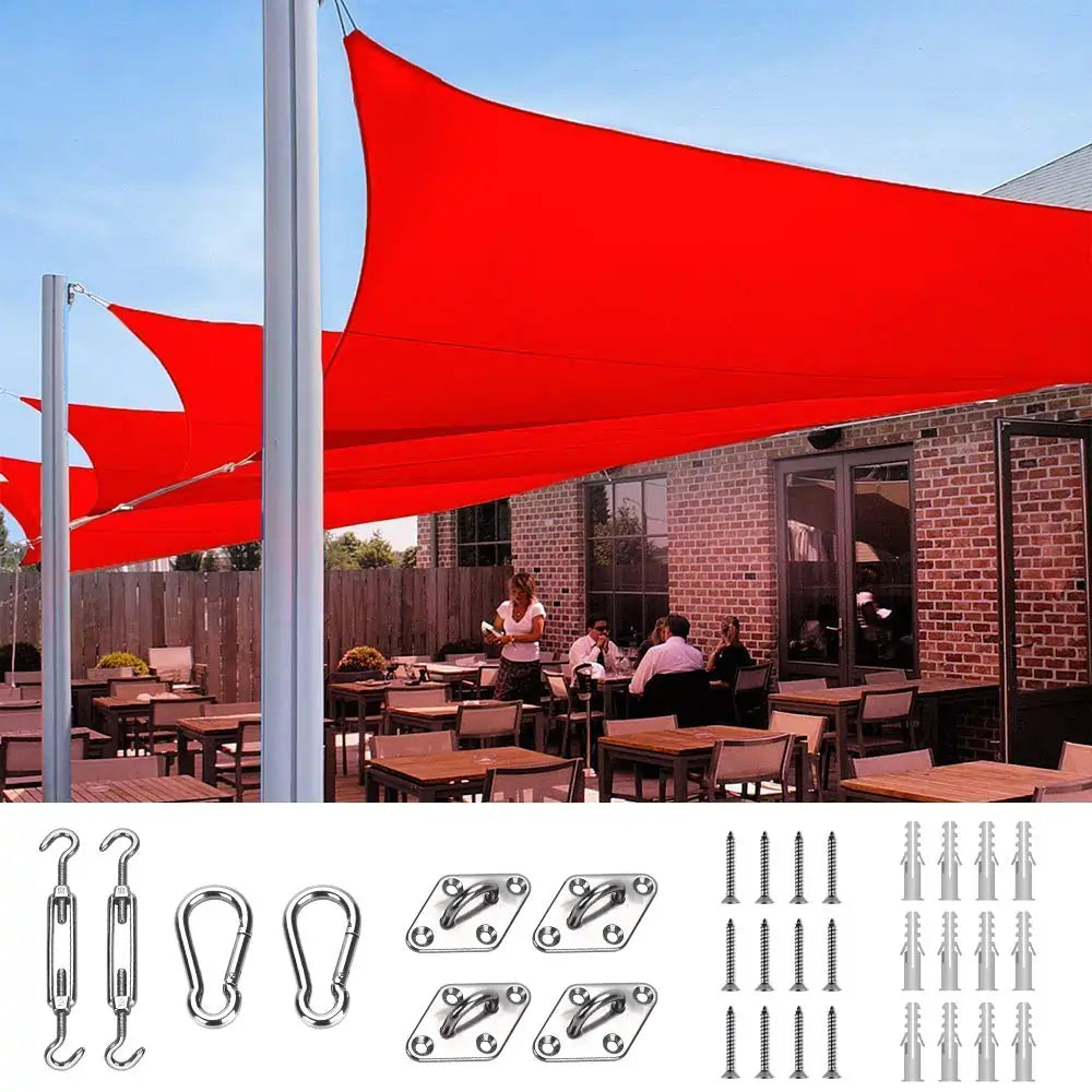 20' x 20' Square Shade Sail - UV Protection Outdoor Canopy for Patio, Garden, Pool & Backyard - Waterproof Sun Shade for Deck, Playground & Commercial Use