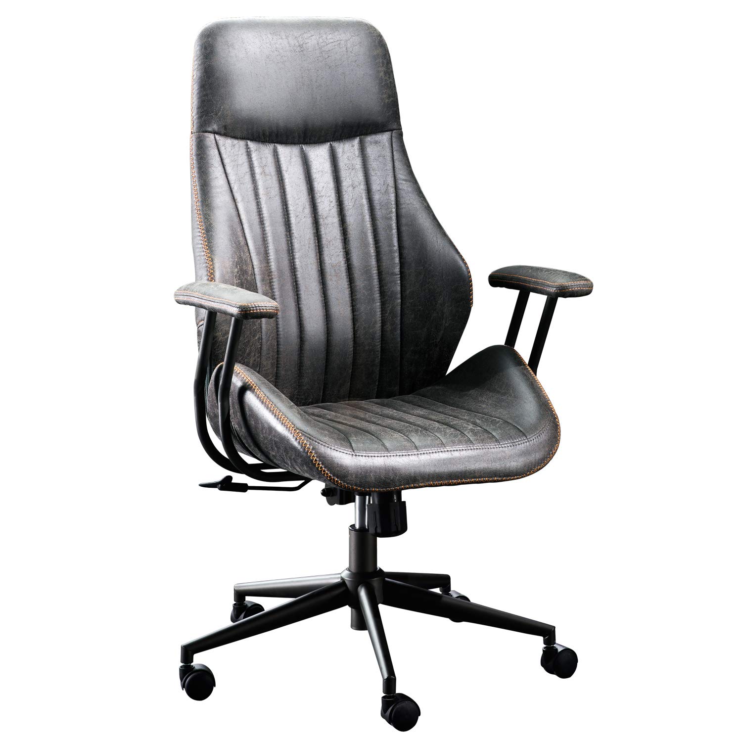 Ergonomic Office Chair - High Back Executive Computer Desk Chair with Adjustable Armrest & Lumbar Support for Home & Work (Dark Grey) - Perfect for Long Hours Sitting, Gaming & Remote Work
