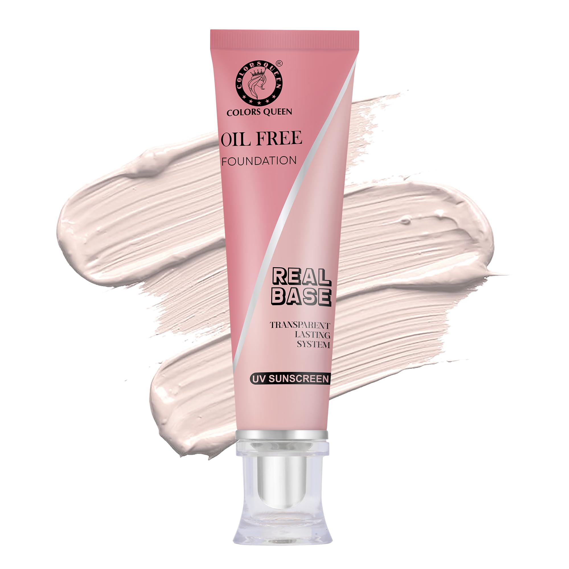 Colors Queen Oil-Free Waterproof Liquid Foundation with SPF - Matte Finish, Lightweight & Long-Lasting Face Makeup (01 Ivory, 40ml) | Perfect for Daily Wear, Outdoor Activities & Photography