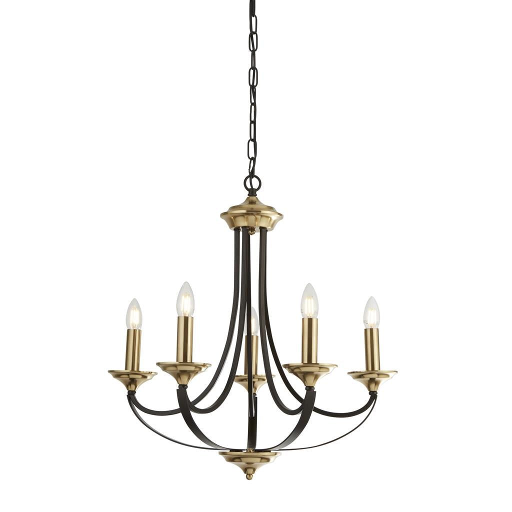 Belfry 5/9 Lt Multi-Arm Pendant Light Fixture in Dark Bronze & Brass Finish - Perfect for Dining Room, Kitchen Island, or Entryway Lighting