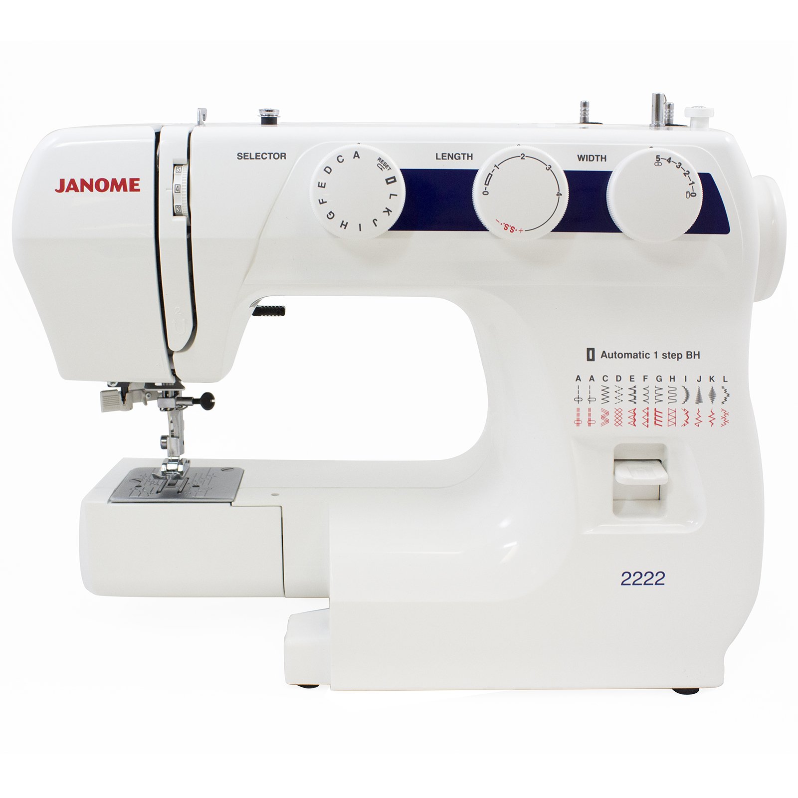 Janome 2222 Sewing Machine for Beginners - Heavy Duty, 22 Built-in Stitches, Free Arm - Perfect for Quilting, Dressmaking & Home DIY Projects