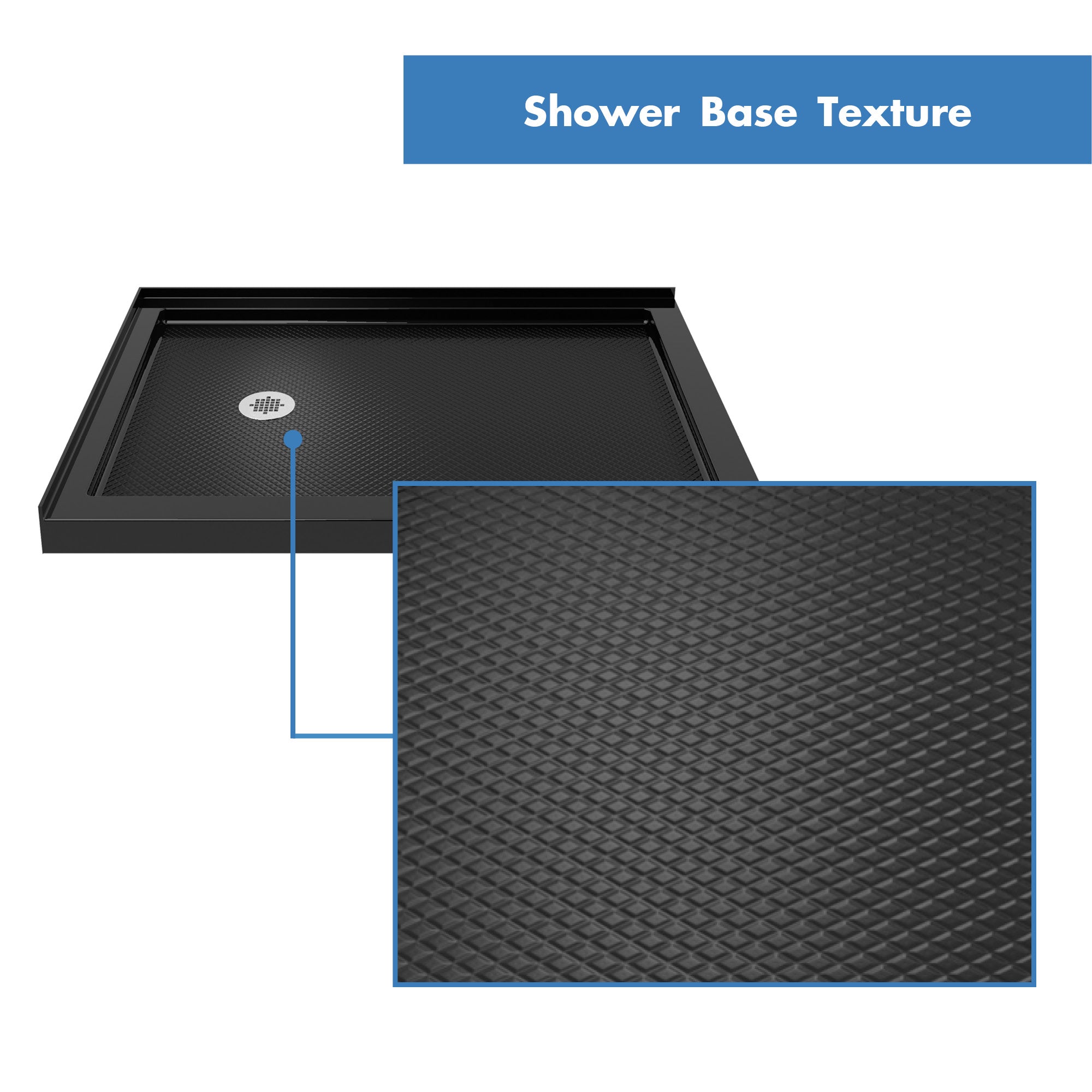 DreamLine French Corner 36x36x74.75 Inch Sliding Shower Enclosure - Satin Black Framed Glass & Corner Drain Black Base Kit for Bathroom Remodeling & Spa-Like Shower Experience