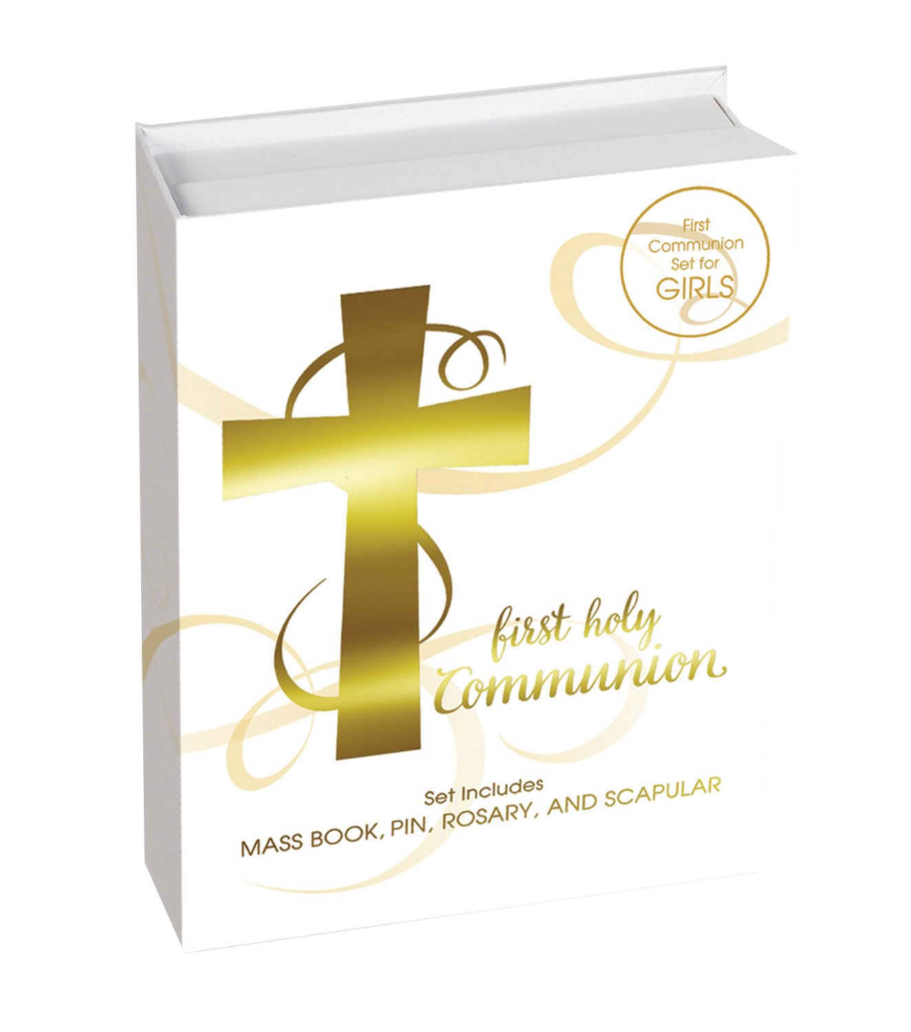 Creative Brands Faithworks Abundant Grace First Communion Gift Set for Girls - 5-Piece Religious Keepsake in White & Gold | Perfect for Baptism, Christening & Special Religious Ceremonies