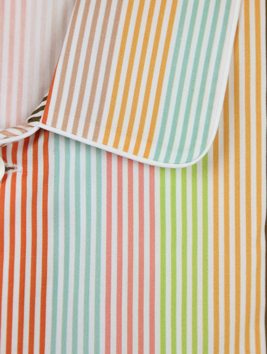 DÉCLIC Sherbet Stripe Pajamas for Women - Soft Cotton Sleepwear Set with Comfortable Fit - Perfect for Lounge, Sleepovers & Relaxing at Home