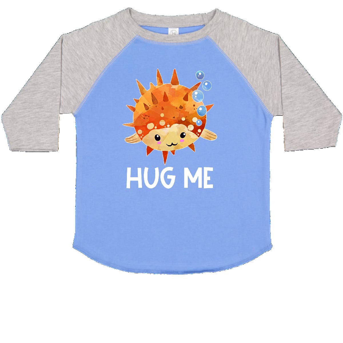 Inktastic Hug Me Cute Pufferfish with Bubbles Toddler T-Shirt - Soft Cotton Kids Tee for Boys & Girls - Fun Playdate & Birthday Outfit