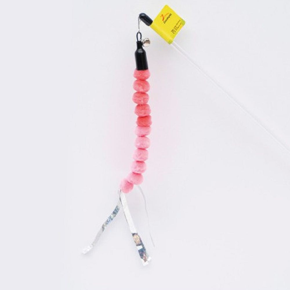 Larva Cat Teaser Replacement - Interactive Cat Toy for Indoor & Outdoor Play - Durable Kitten Teaser Wand with Feathers for Exercise & Bonding