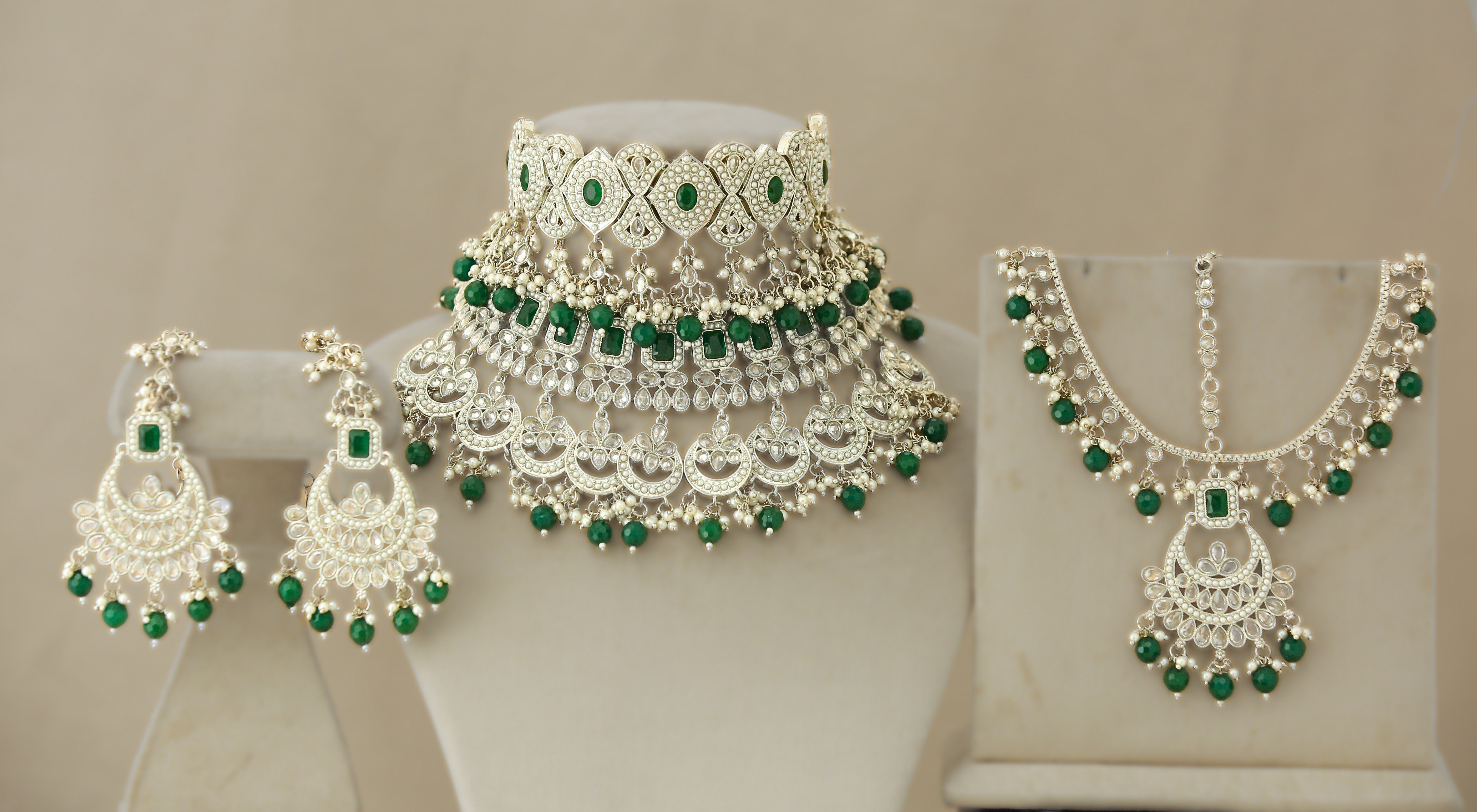 Aarti Polki Full Set - Traditional Indian Jewelry Set for Women | Perfect for Weddings, Festivals & Special Occasions