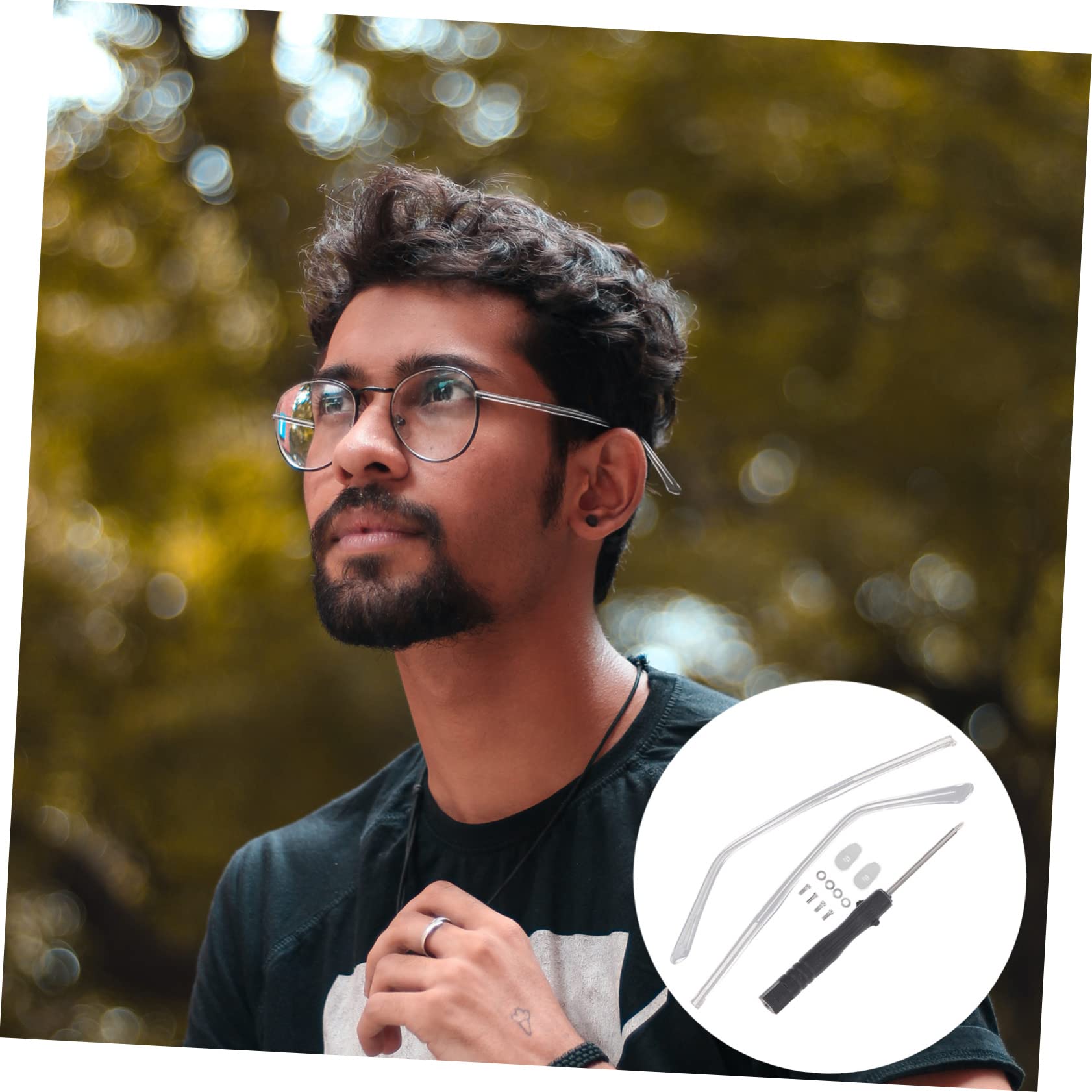 POPETPOP Universal Metal Glasses Arm Replacement Kit - Transparent Frame Repair Parts for Eyeglasses, Sunglasses & Reading Glasses | Durable Fix for Broken Temples at Home, Office or Travel