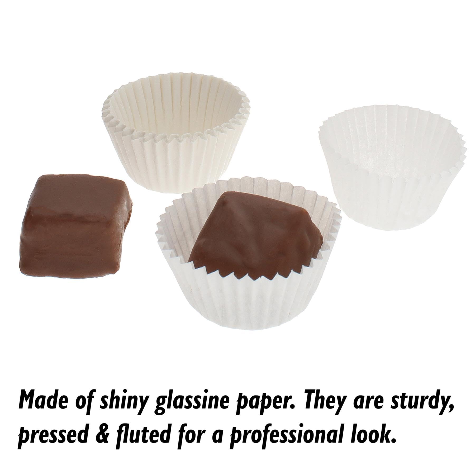 Cybrtrayd No.4 White Paper Candy Cups - 25,000 Count Bulk Pack for Parties, Weddings & Candy Buffets | Disposable Dessert Cups for Baking, Candy Making & Event Decor