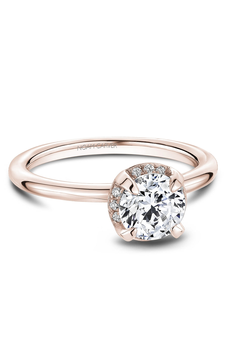 Noam Carver B520 01RA 14K White Gold Diamond Bridal Engagement Ring for Women - Perfect for Proposals, Anniversaries & Special Occasions