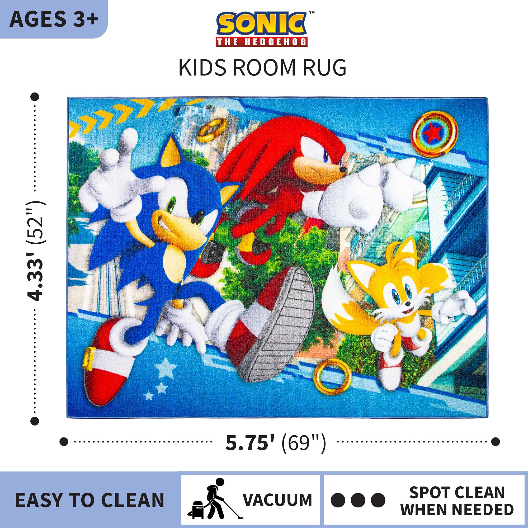 Non-Slip Sonic The Hedgehog Anime Kids Room Rug - 69