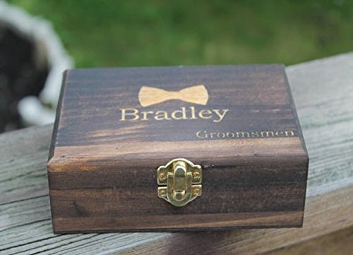 Handcrafted Wooden Gift Box Set with Brown Leather Wallet - Rustic Wedding & Groomsmen Gift - Perfect for Anniversaries, Birthdays & Special Occasions