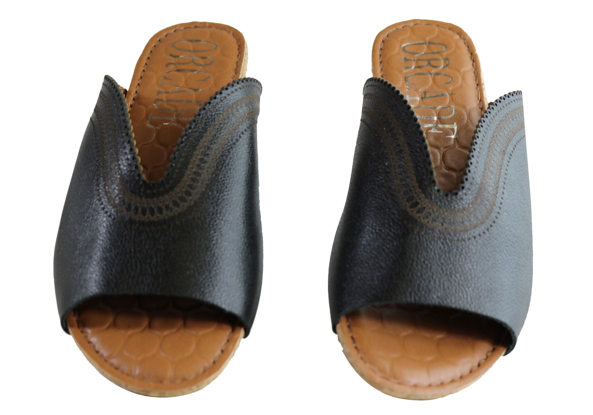 Orcade Monique Women's Comfort Leather Slides Sandals - Made in Brazil - Perfect for Beach, Poolside & Summer Casual Wear