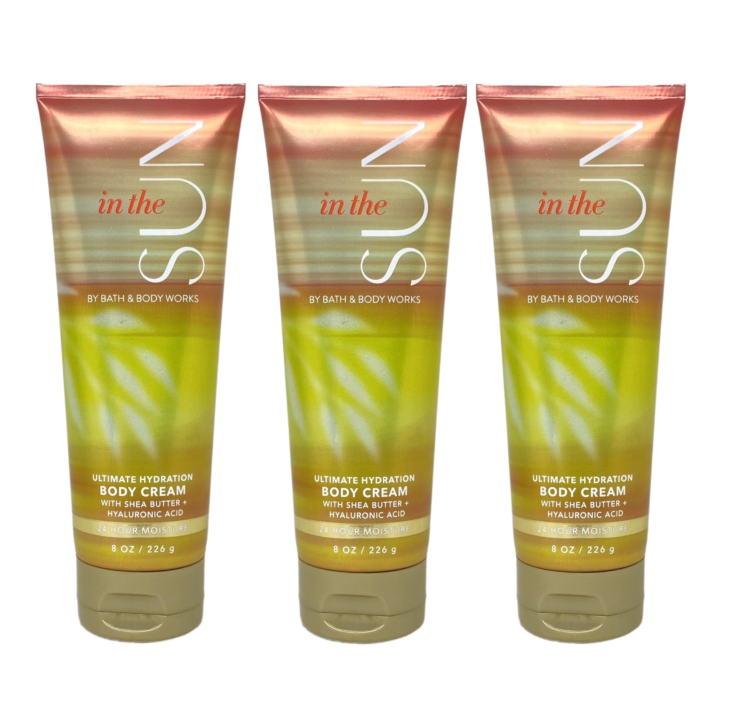 Bath & Body Works In The Sun 3-Pack Hydrating Body Cream Set - Full Size Moisturizing Lotion for Dry Skin | Perfect for Beach Days, Summer Vacations & Sun Protection