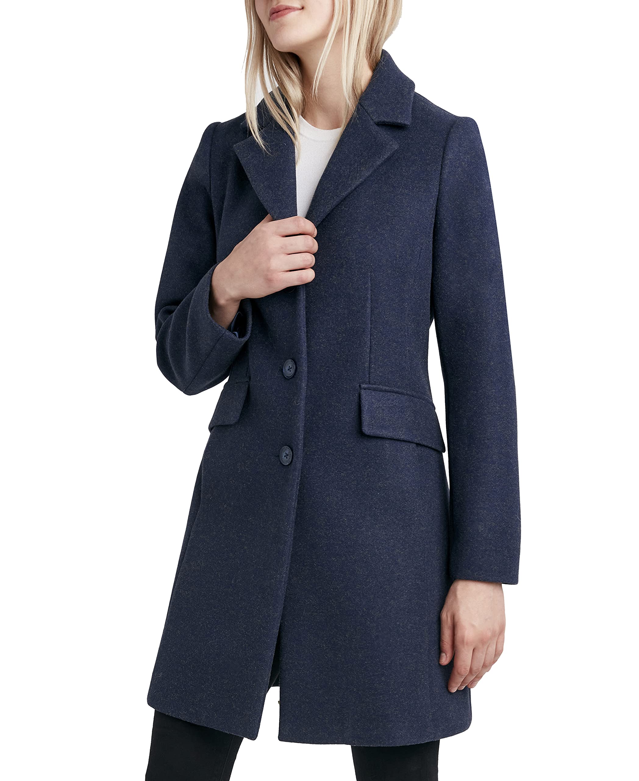 Laundry by Shelli Segal Women's Faux Wool Coat with Notch Collar - Stylish Winter Outerwear for Casual & Office Wear