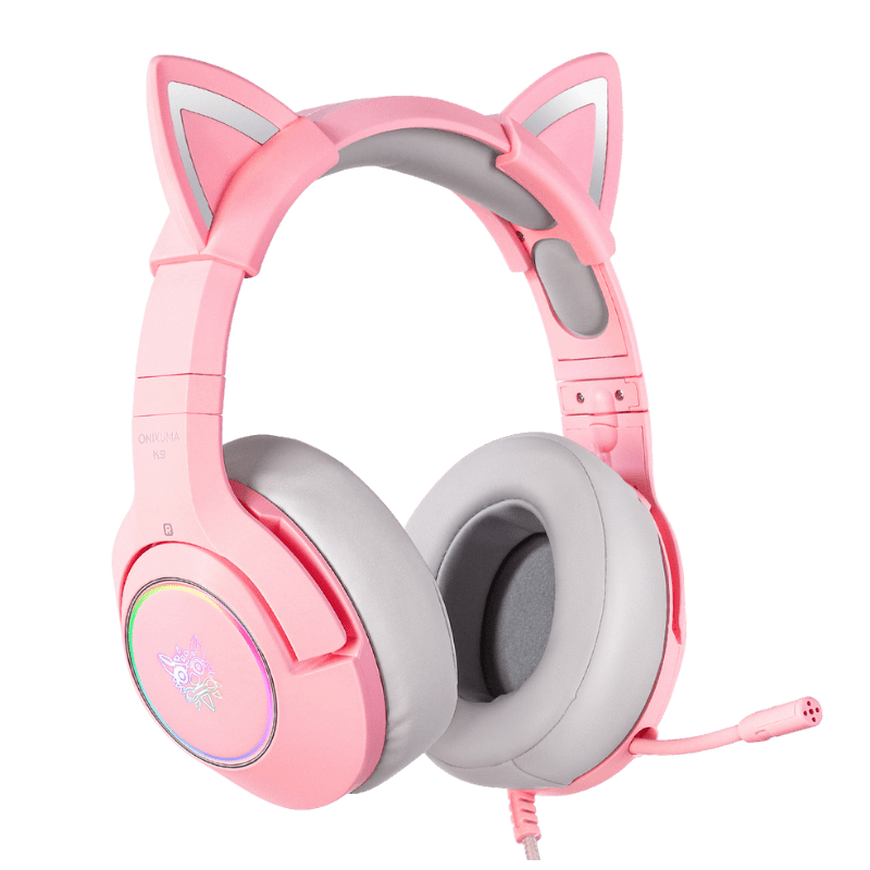 ONIKUMA K9 RGB Stereo Gaming Headset with Cat Ears - Noise Cancelling Mic, Comfortable Over-Ear Design for PS4, Xbox One, PC, Nintendo Switch - Perfect for Gaming, Streaming & Online Classes