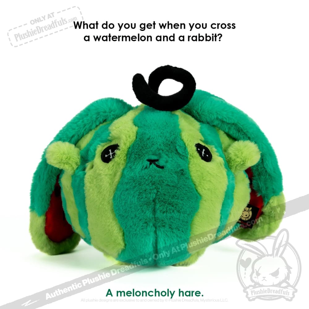 Plushie Dreadfuls Watermelon Rabbit Stuffed Animal Toy - Cute Soft Plush Bunny for Kids, Gift & Nursery Decor