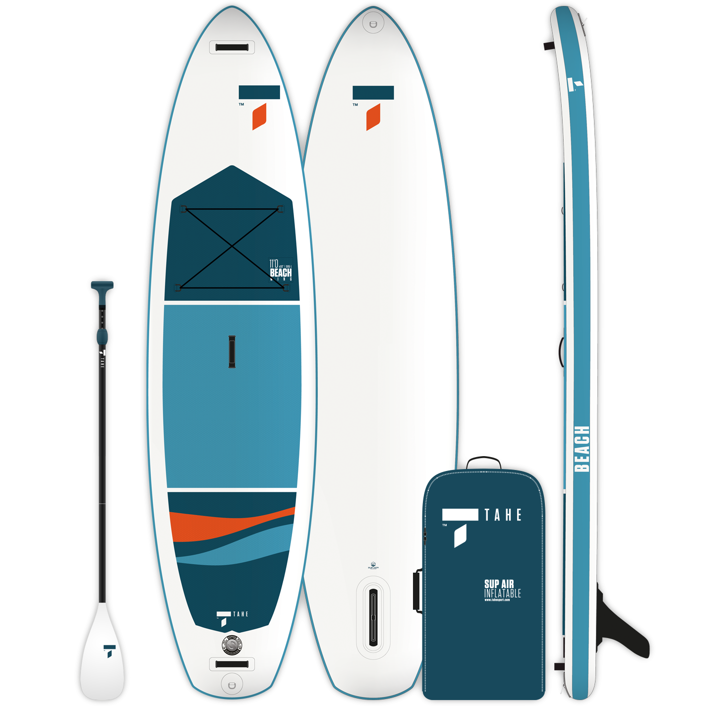11'0 Inflatable Stand Up Paddle Board (SUP) with Paddle, Pump & Carry Bag - Lightweight & Stable for All Skill Levels - Perfect for Beach, Lake & Ocean Paddling