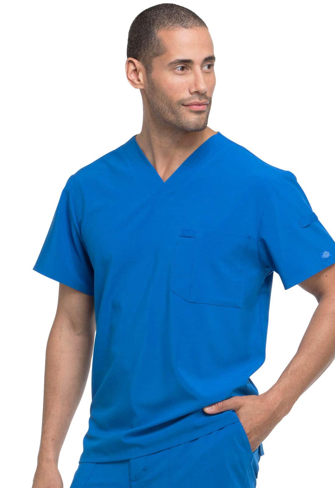 Dickies EDS Essentials Men's Scrubs Top - Tuckable V-Neck Work Shirt DK635 | Comfortable Medical Uniform for Nurses & Healthcare Professionals