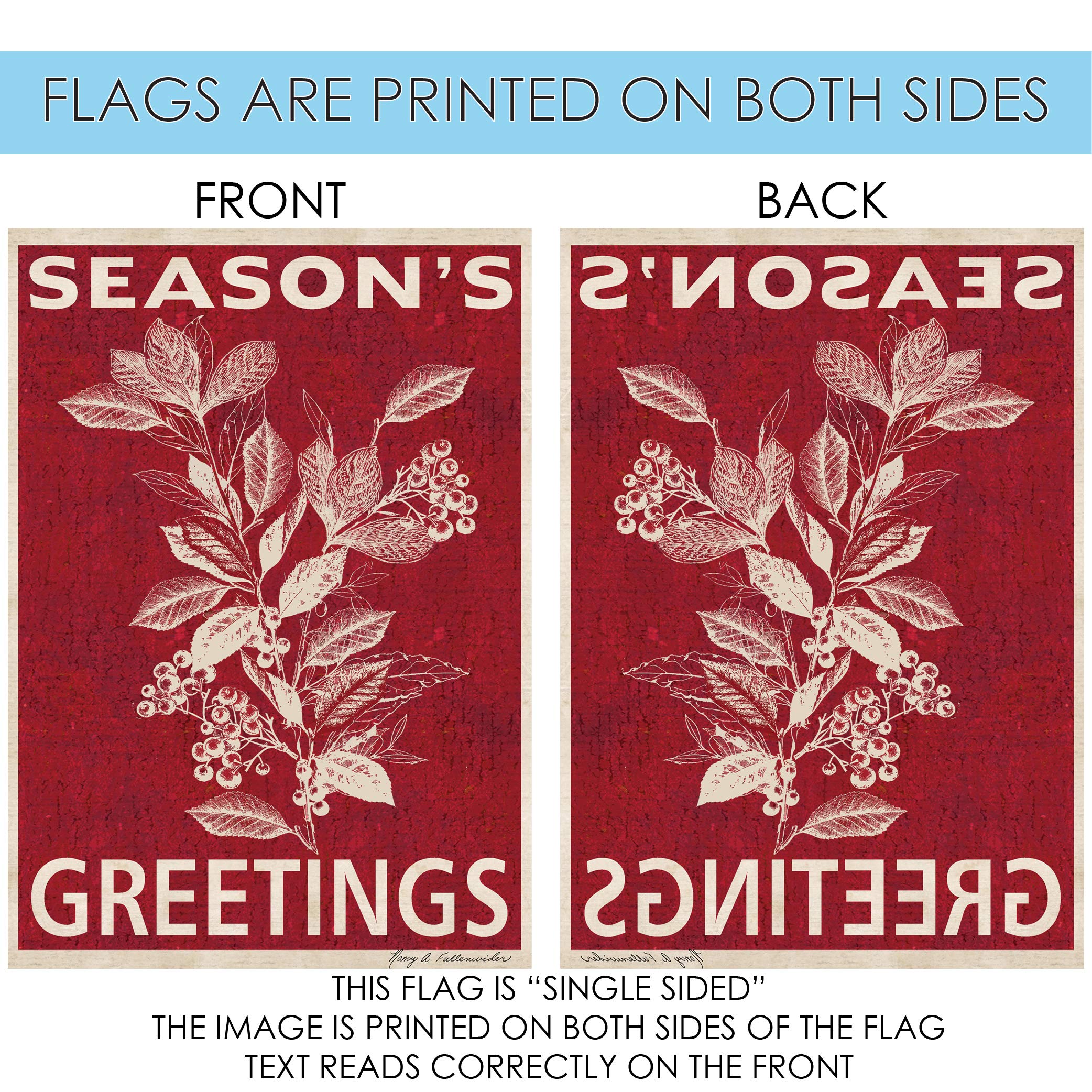 Toland Home Garden 1010835 Double Sided Christmas Flag 28x40 Inch - Outdoor Holiday Yard Decoration for Winter, House & Garden - Perfect for Front Porch, Lawn & Seasonal Festive Decor