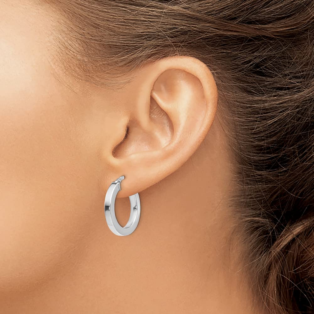 925 Sterling Silver Tube Hoop Earrings - 21mm x 20mm Hypoallergenic Dainty Minimalist Jewelry for Women - Perfect for Everyday Wear, Parties & Gifts