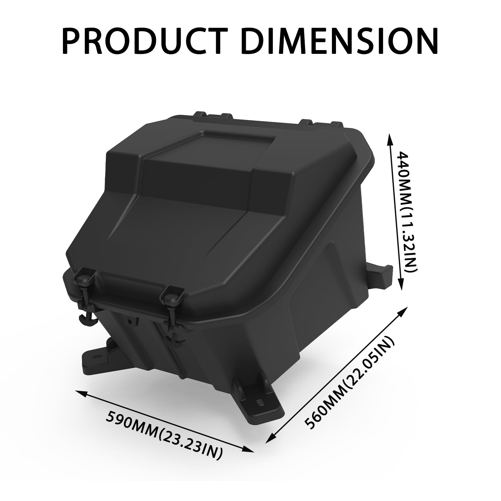 Waterproof 69 QT UTV Rear Cargo Storage Box for Polaris RZR 900/XP 4 1000/XP Turbo/Trail (2014-2024) - Heavy Duty Tool Box with Rubber Latch, Replacement for OEM #2881193 - Perfect for Off-Road Adventures, Camping & Outdoor Gear Storage