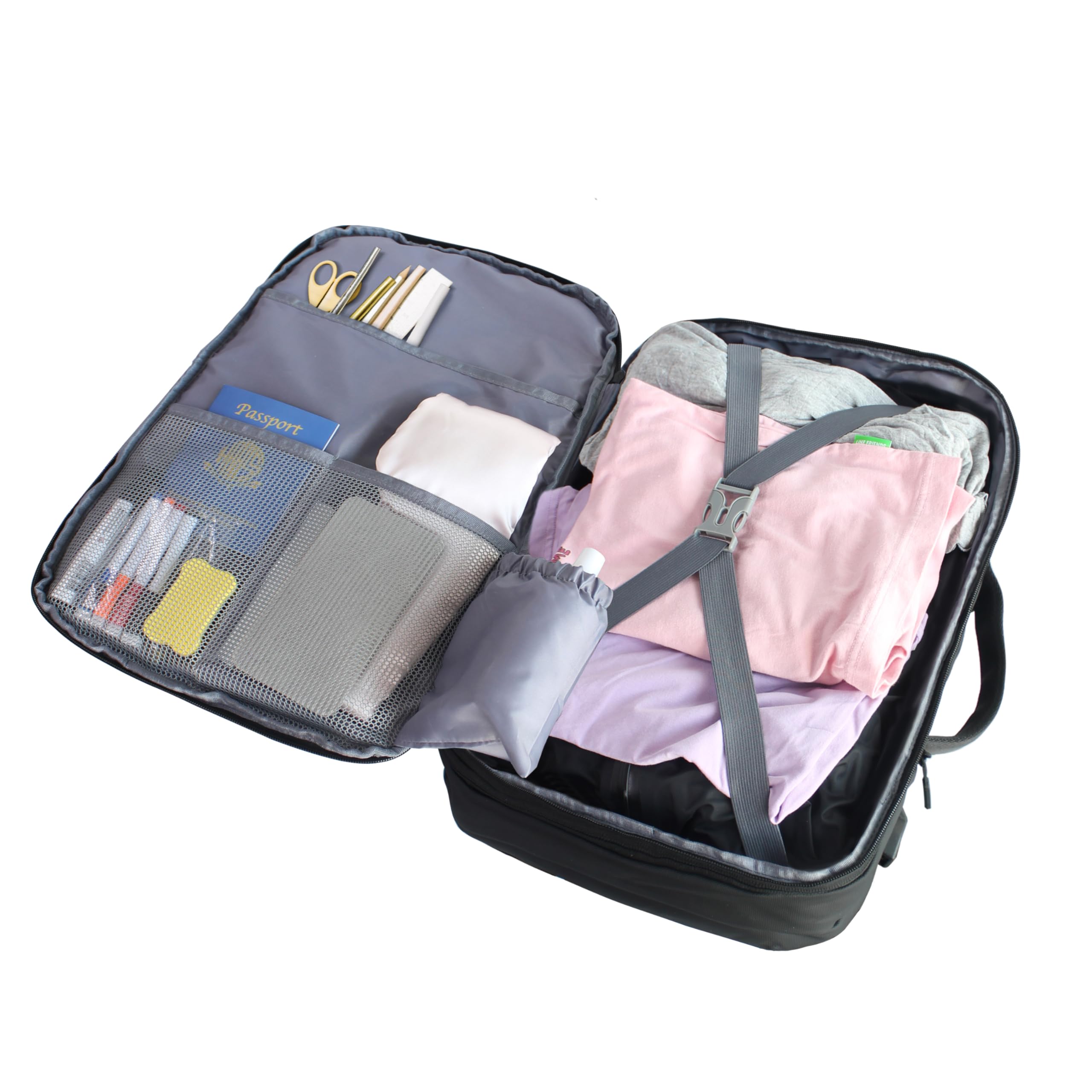 VacPack 50L Expandable Travel Backpack with Built-in Vacuum Pump - Waterproof Carry-On Backpack for Laptop, Business, College & Camping - Perfect for Air Travel, Hiking & Outdoor Adventures
