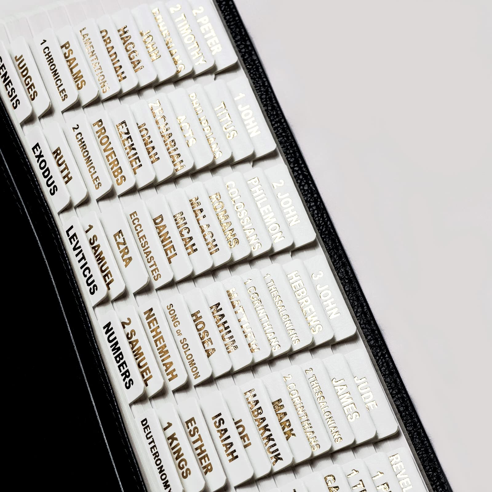 UPAFEXXI Leather Bible Tabs - Gold Foil Lettering for Easy Navigation | Perfect for Church & Study