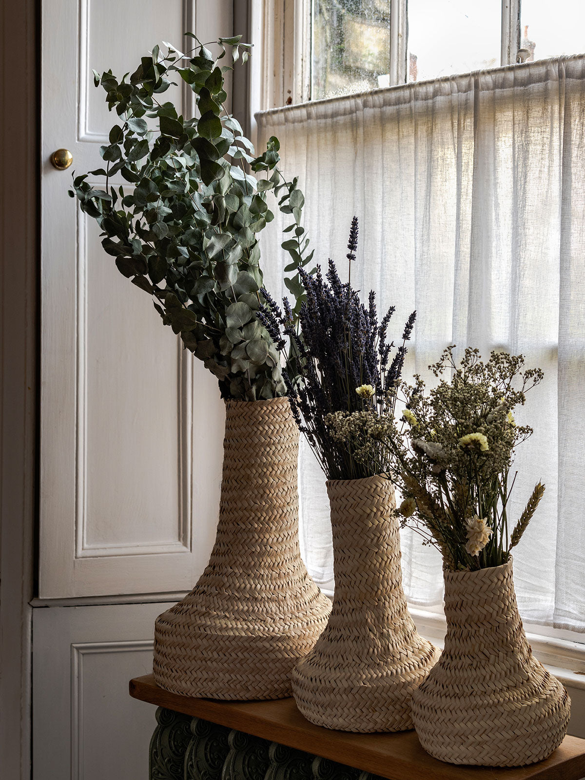Handwoven Moroccan Vase - Boho Home Decor for Living Room, Bedroom & Office - Perfect for Flowers, Plants & Decorative Stems