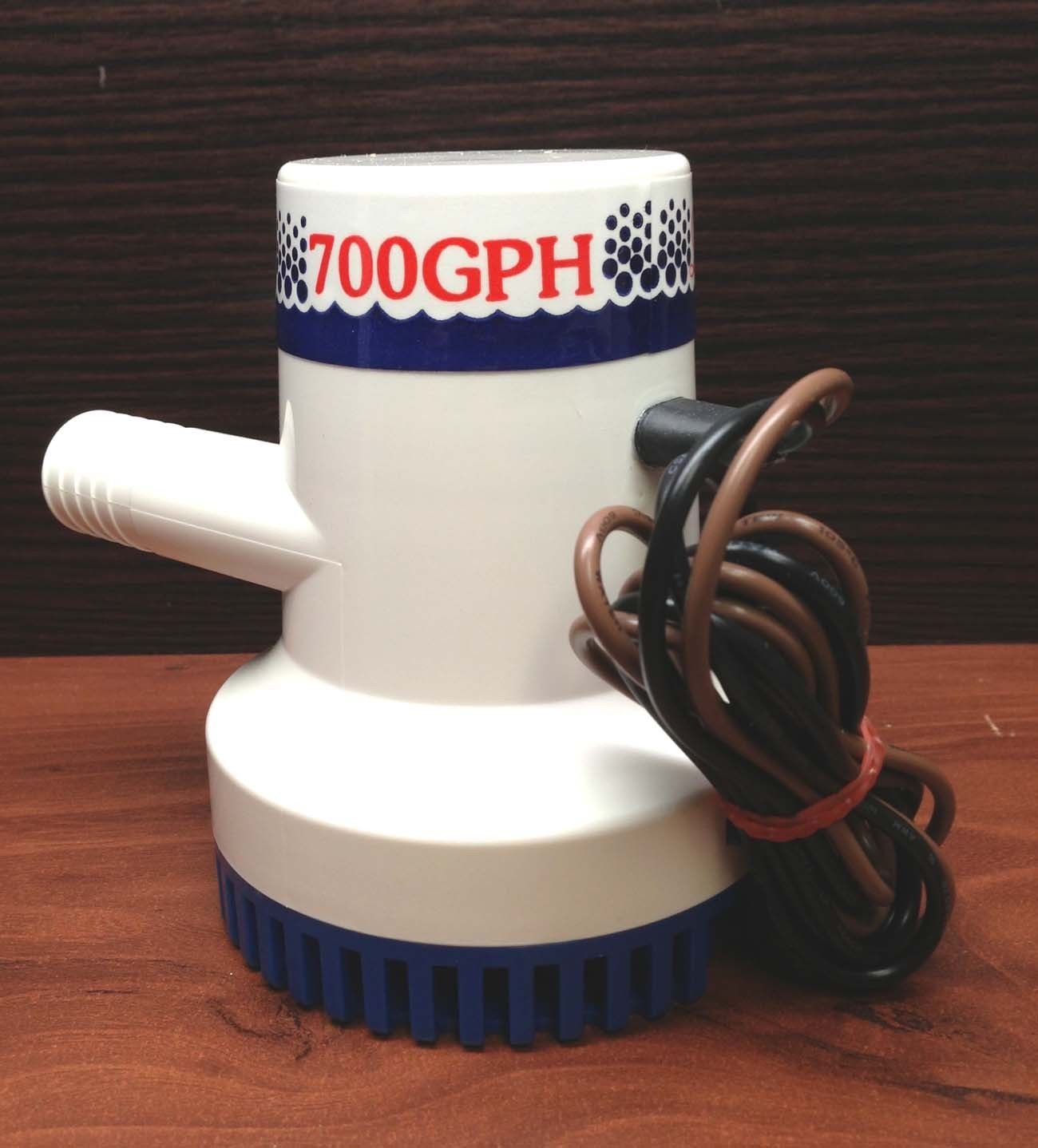 **700 GPH Marine Boat Bilge Pump - 12V Manual ABS Water Pump with 3/4
