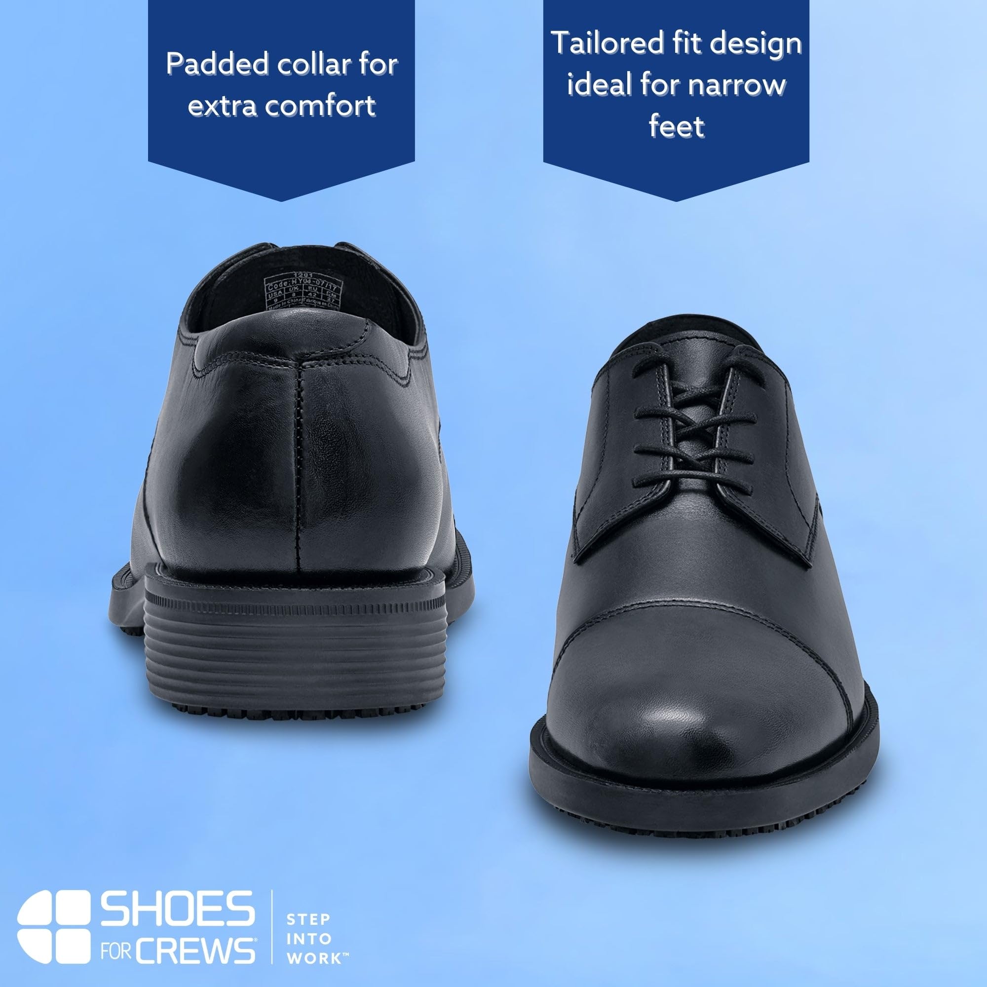 Slip-Resistant Men's Dress Shoes - Safety Oxfords for Work | Non-Skid Professional Work Shoes for Men in Brown & Black | Ideal for Restaurant, Hospitality & Office Workers