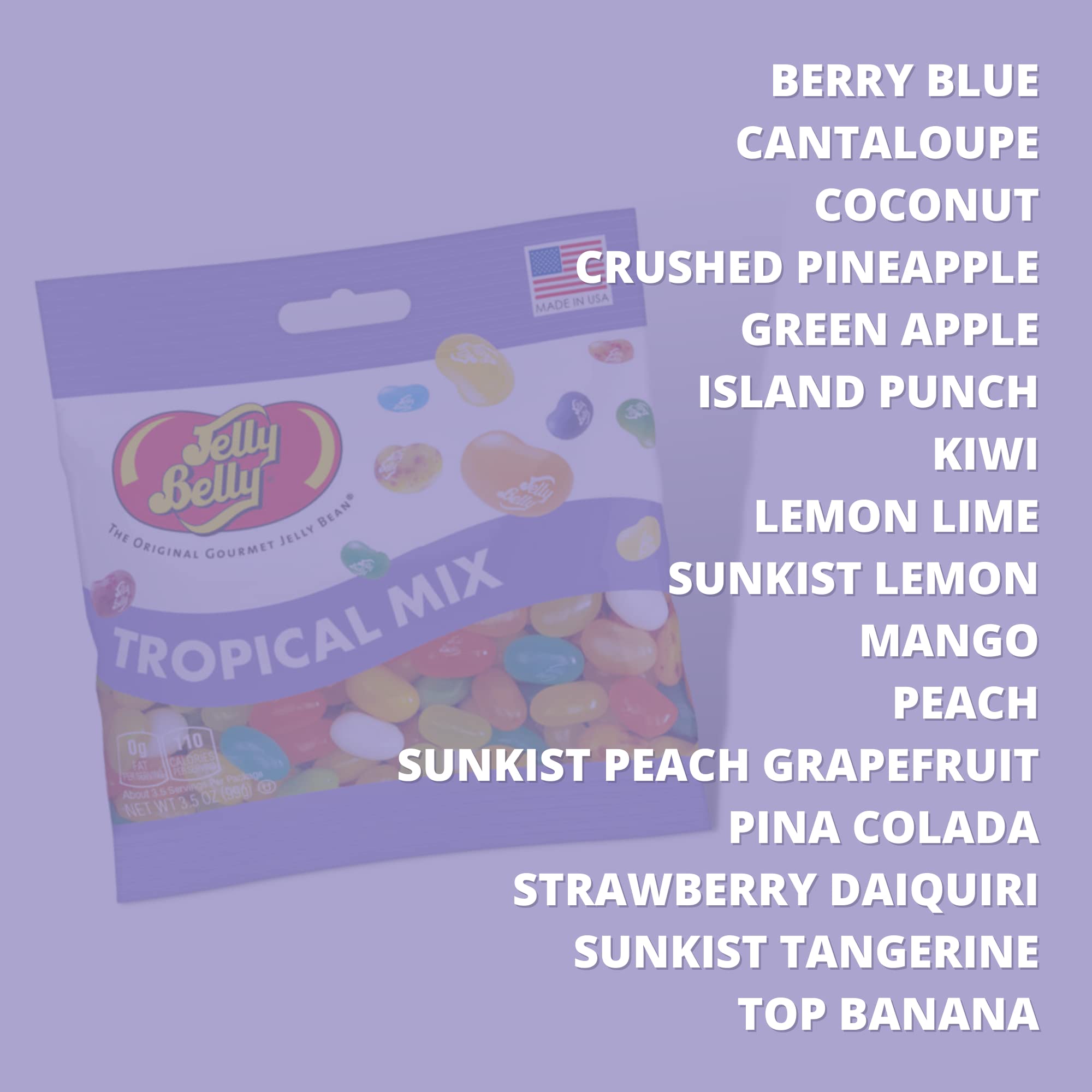 Needzo Tropical Mix Jelly Beans - 3 Pack (3.5 oz Each) | Fruit Flavored Chewy Candy Bulk | Party Favors, Gift Baskets, Office Treats & Movie Night Snacks