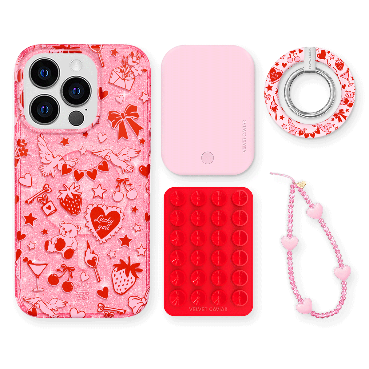 Be Mine Glitter iPhone Case with Grip - Cute & Stylish Phone Cover for iPhone 13/12/11/XR - Perfect for Everyday Use, Parties & Gifting