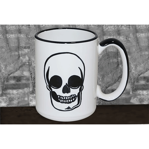 Day of the Dead Calavera Mug - Hand-Painted Sugar Skull Coffee Cup for Dia de los Muertos Celebrations, Perfect for Halloween & Mexican Holiday Decor