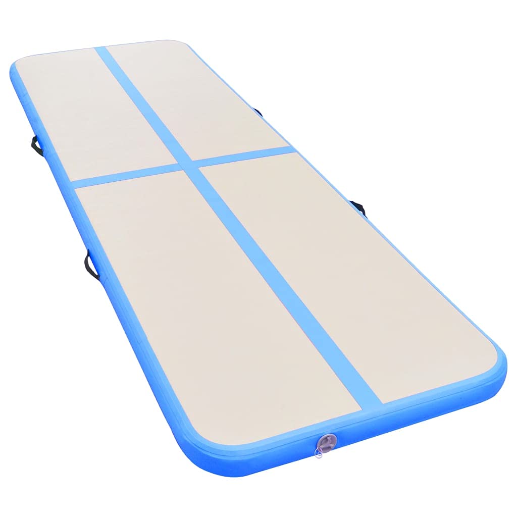 Inflatable Air Track Mat for Gymnastics, Tumbling & Cheerleading - Thick PVC Training Mat with Electric Pump - Perfect for Home Gym, Backyard & Indoor Sports Practice