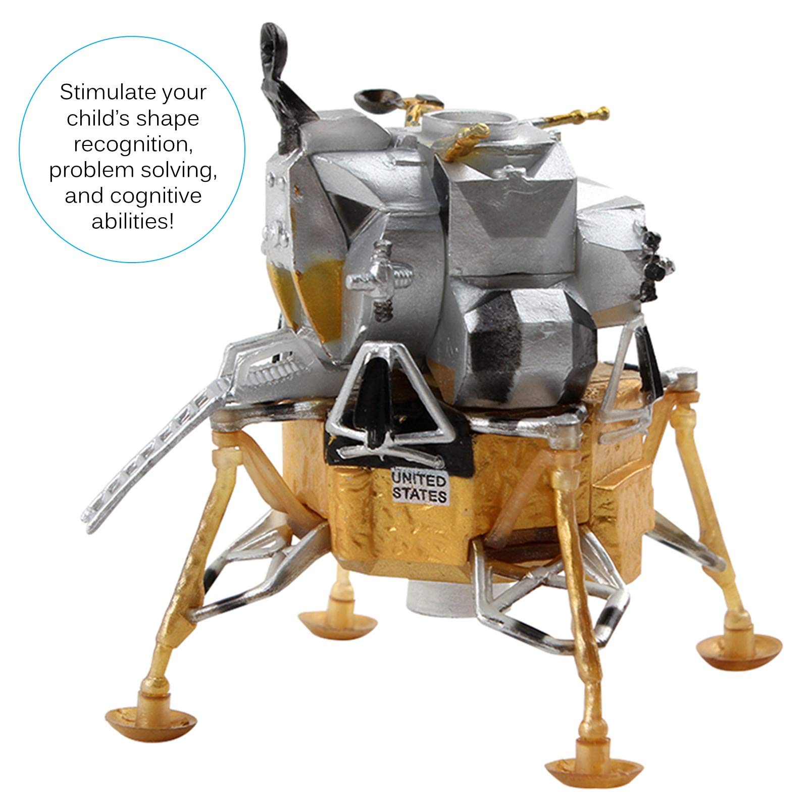 Vokodo Space Toys Station Building Kit - 4 Moon Capsules, Astronaut Rocket & Lunar Lander - STEM Educational 3D Puzzle for Kids - NASA Inspired Science Exploration Toy - Perfect Gift for Boys & Girls - Birthday, Christmas, Easter & STEM Learning Activities