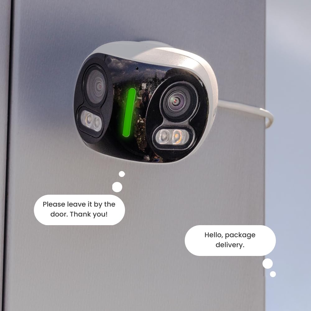 Lorex H20-4K IP Wired Dual Lens Add-On Security Camera with Smart Security Lighting & Motion Detection - Indoor/Outdoor Home Surveillance for Day & Night Protection